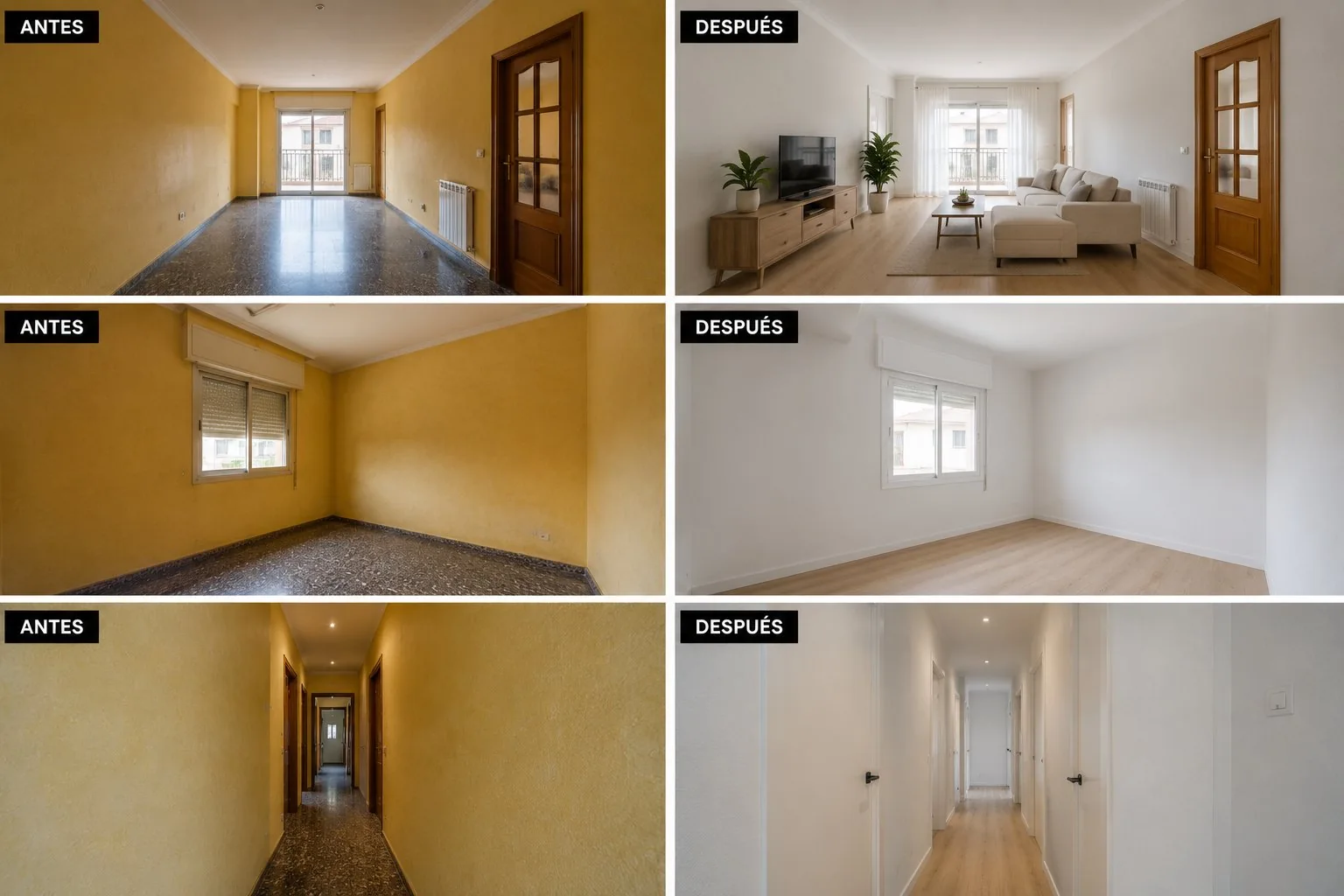 Pintura interior y exterior en Sagunto — antes y después